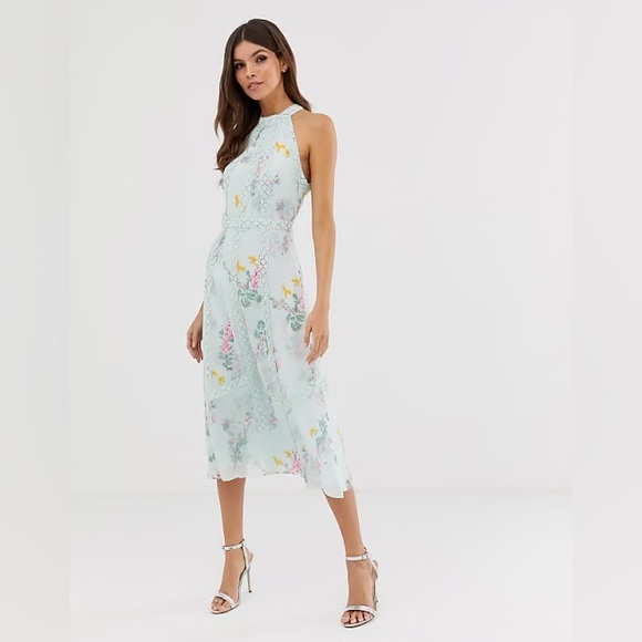 Ted Baker London Pinkee Lace Insert Midi Dress - Picture 1 of 13